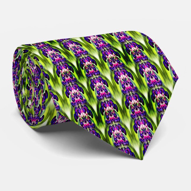 Abstract Purple Berries Design Tie (Rolled)