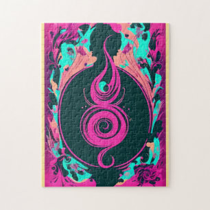 Abstract Purple & Black Swirl Puzzle
