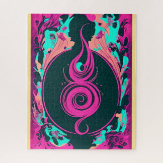 Abstract Purple & Black Swirl Puzzle – 520 Pieces