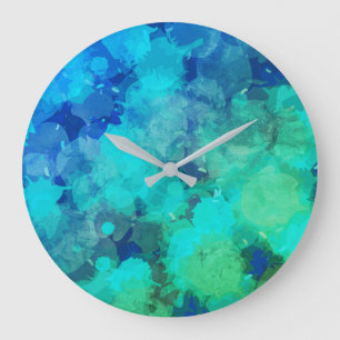 Abstract Purple Blue Colour Abstract Large Clock