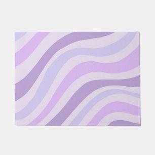 Abstract Purple Blue Groovy Stripe Liquid Pattern Doormat