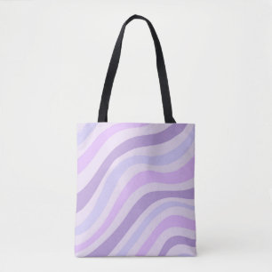 Abstract Purple Blue Groovy Stripe Liquid Pattern Tote Bag