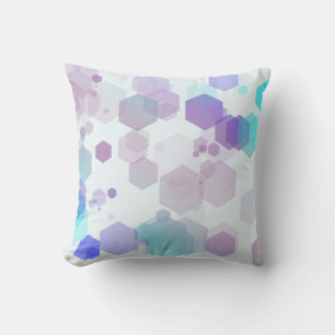 Abstract Purple-Blue Hexagon - Shape Pattern Throw Pillow