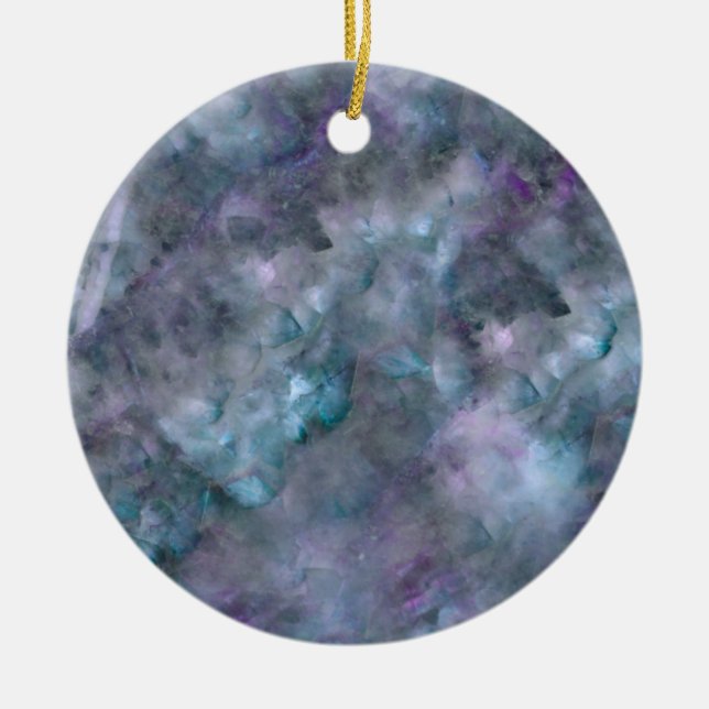 Abstract purple blue quartz marble granite   ceramic ornament (Front)