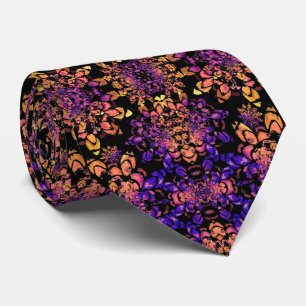 Abstract Purple Bronze Mandala Pattern Tie