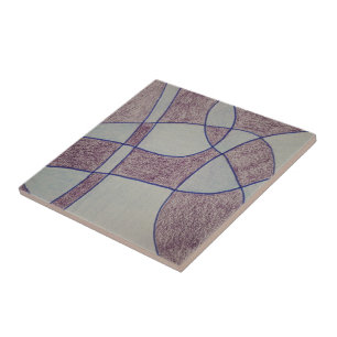 Abstract Purple Ceramic Tile