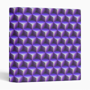Abstract Purple Cube Block Pattern Binder