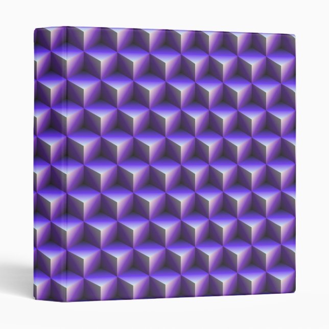 Abstract Purple Cube Block Pattern Binder (Front/Spine)