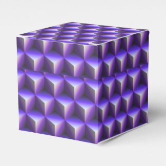 Abstract Purple Cube Block Pattern Favor Box