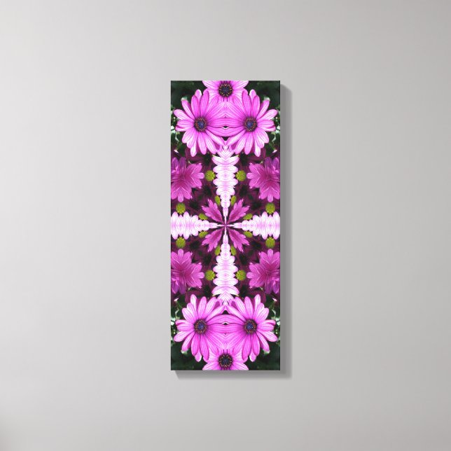 Abstract Purple Daisy Flowers Pattern Canvas Print (Front)