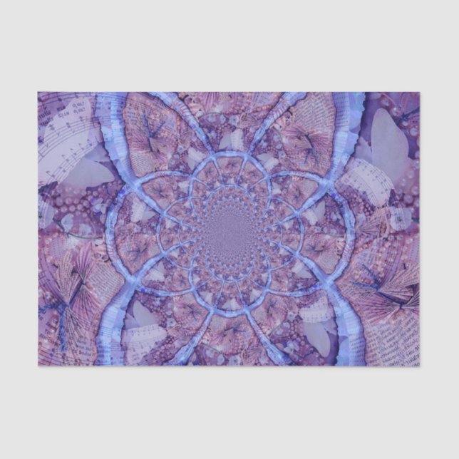 Abstract Purple Decoupage Boho Hippie Design Tissue Paper (Front)