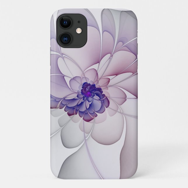 Abstract Purple Floral Coquette Case-Mate iPhone Case (Back)