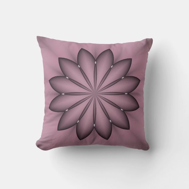 Abstract Purple Flower Throw Pillow (Front)