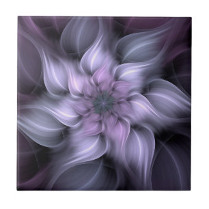 Abstract purple flower, violet floral theme tile
