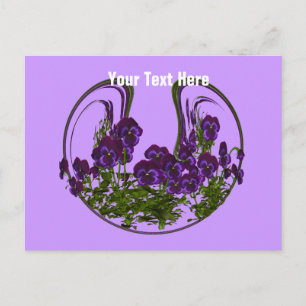 Abstract Purple Flowers Customizable Postcard