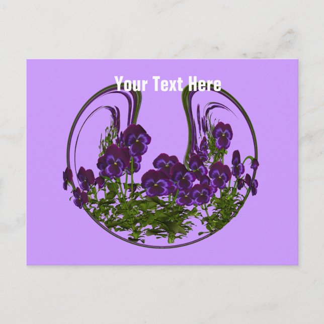 Abstract Purple Flowers Customizable Postcard (Front)