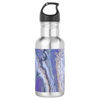 Abstract Purple & Gold Mineral Veins Water Bottle