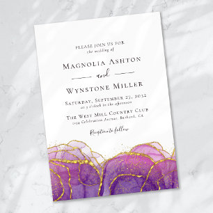 Abstract Purple Gold Wedding Invitation