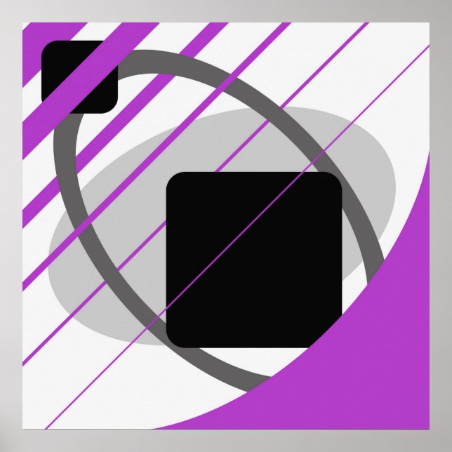 Abstract Purple Gray Off-White Black AP0002 Poster (Front)