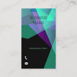 Abstract Purple & Green Business Card 4