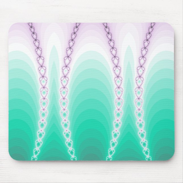 Abstract Purple Green Gradient Fractal Mouse Pad (Front)