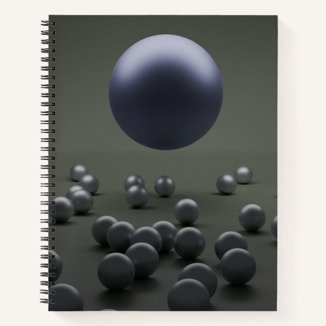 Abstract Purple Grey Spheres Spiral Notebook (Front)