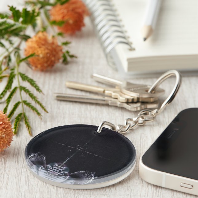 Abstract Purple Keychain (Front Right)