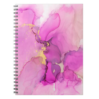 Abstract purple, lilac, pink, gold background, notebook