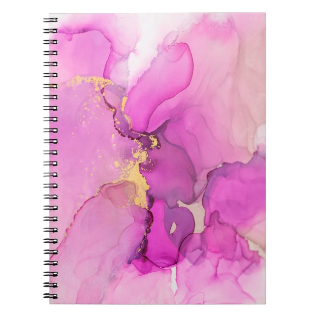 Abstract purple,  lilac,  pink,  gold background,  notebook (Front)