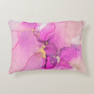 Abstract purple, lilac, pink, gold background, wal accent pillow