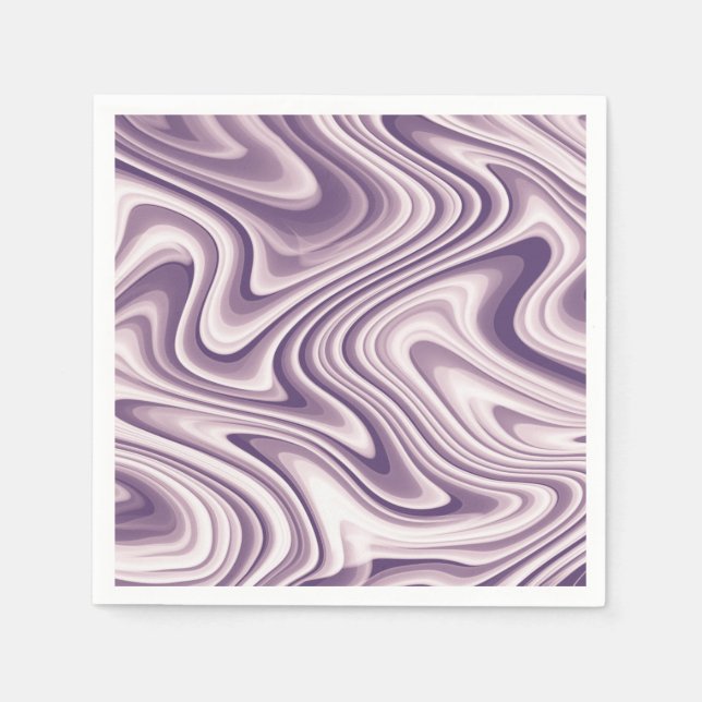 Abstract Purple Liquid Marble Napkin (Front)