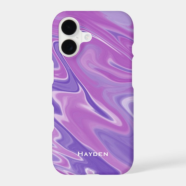 Abstract Purple Liquid Marble Personalised Samsung Galaxy Case (Back)