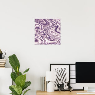 Abstract Purple Liquid Marble Poster