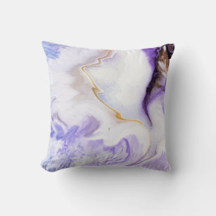 Abstract purple marble throw pillow
