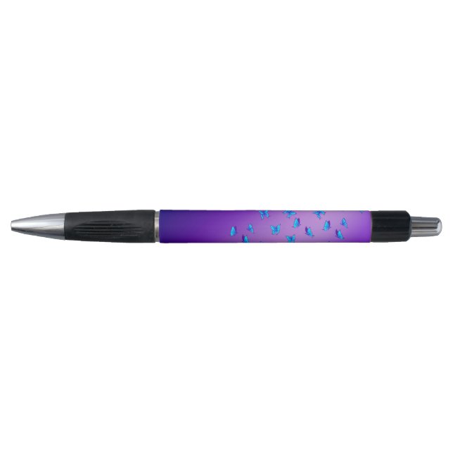 Abstract Purple Moonbeams and Butterflies  Pen (Front)