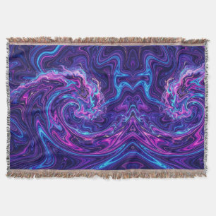 Abstract Purple Ocean Wave Blankets
