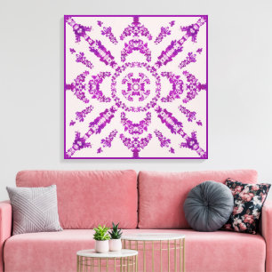 Abstract Purple Orchid Flower Design Pattern Art Canvas Print