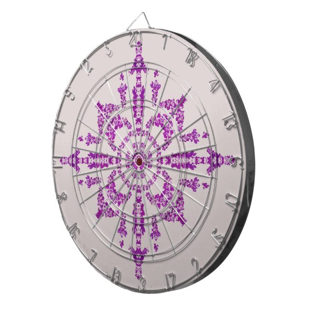 Abstract Purple Orchid Flower Design Pattern Art Dartboard (Front Right)