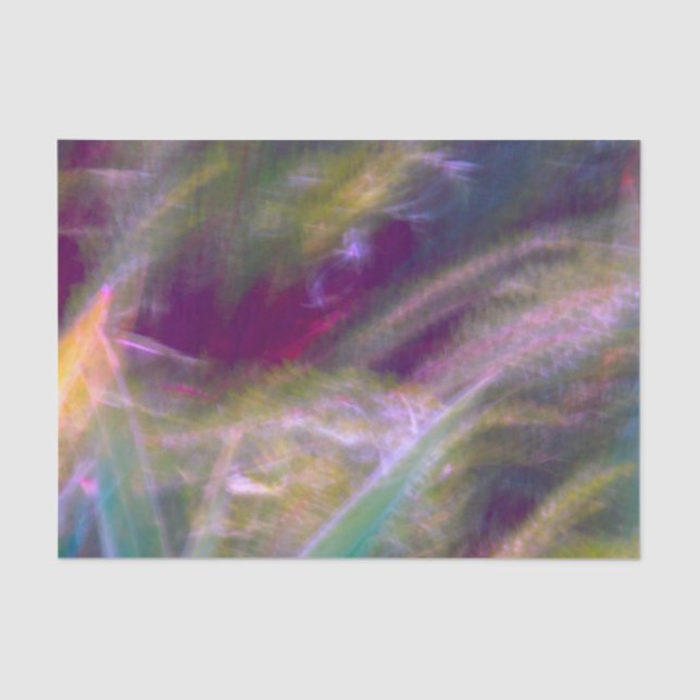 Abstract Purple Pink Green Chic Colourful Art Tissue Paper (Front)