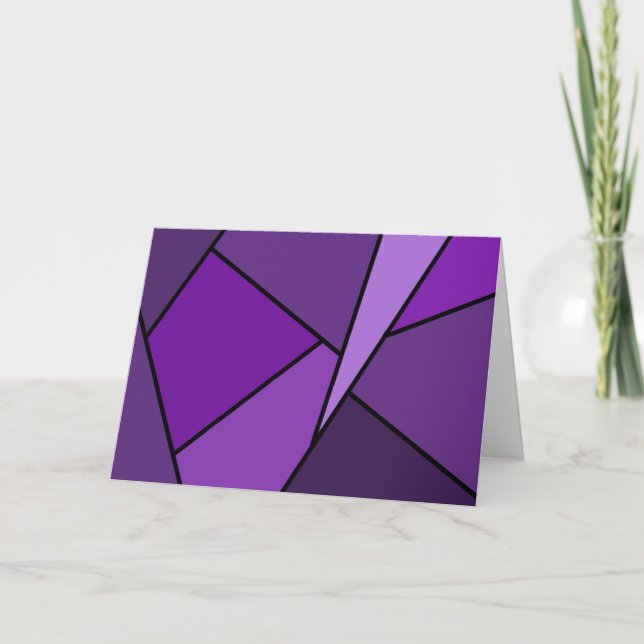 Abstract Purple Polygons Birthday Card (Front)