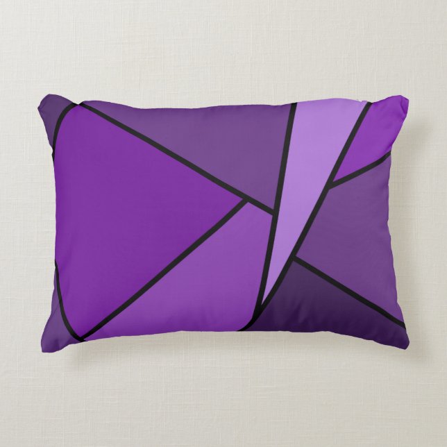 Abstract Purple Polygons Decorative Pillow (Front)