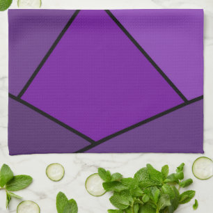 Abstract Purple Polygons Kitchen Towel