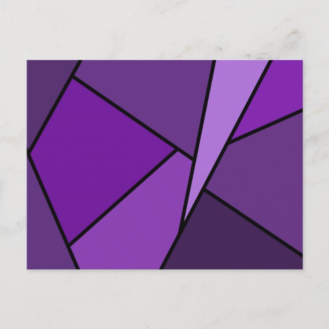 Abstract Purple Polygons Postcard (Front)