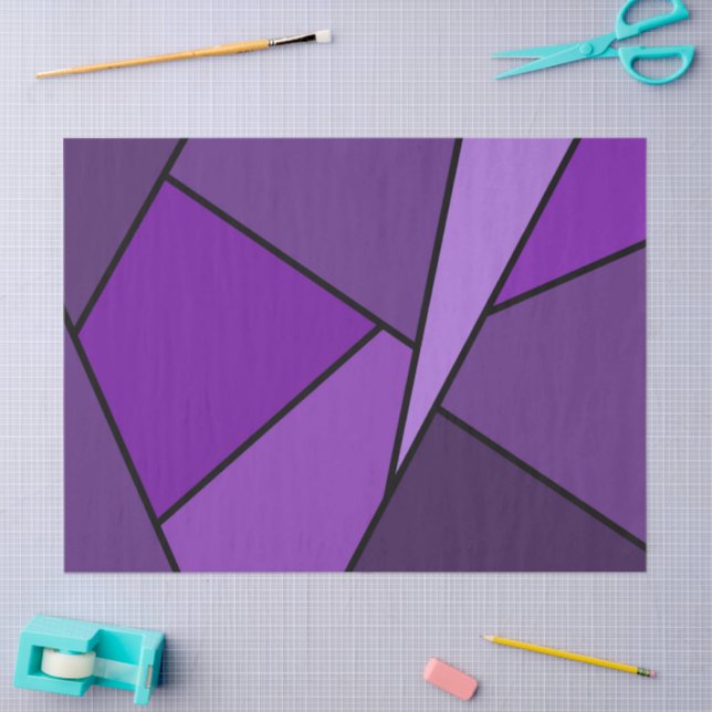 Abstract Purple Polygons Tissue Paper (Craft)