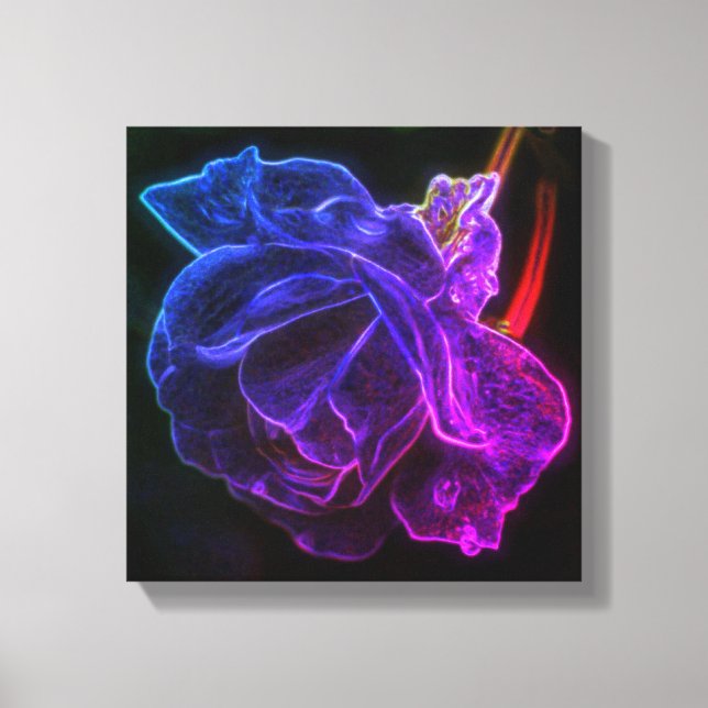 Abstract Purple Rose Fantasy Flower Art Canvas Print (Front)