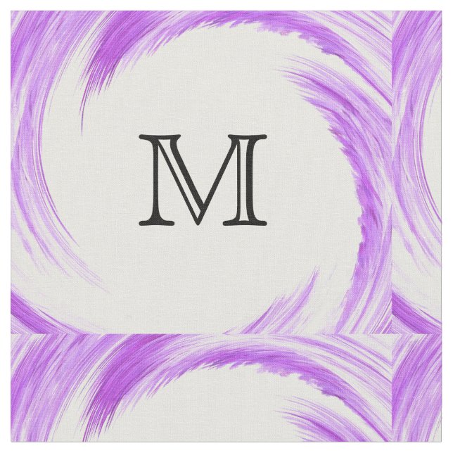 Abstract Purple Swirl Monogram Fabric (Close Up)