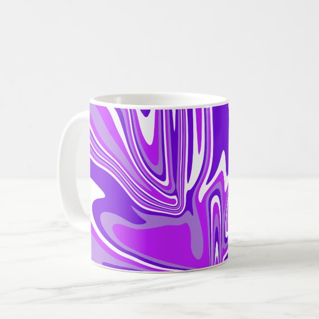 Abstract Purple Swirl Pattern Coffee Mug (Front Left)