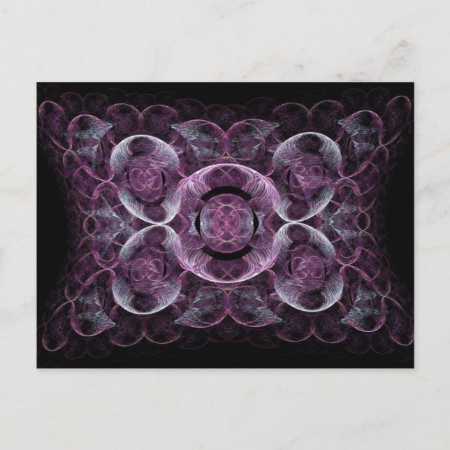 Abstract Purple Swirls Fractal Art Design Gifts Postcard (Front)