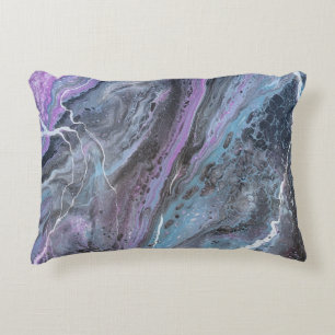 Abstract Purple & Teal Flow Accent Pillow