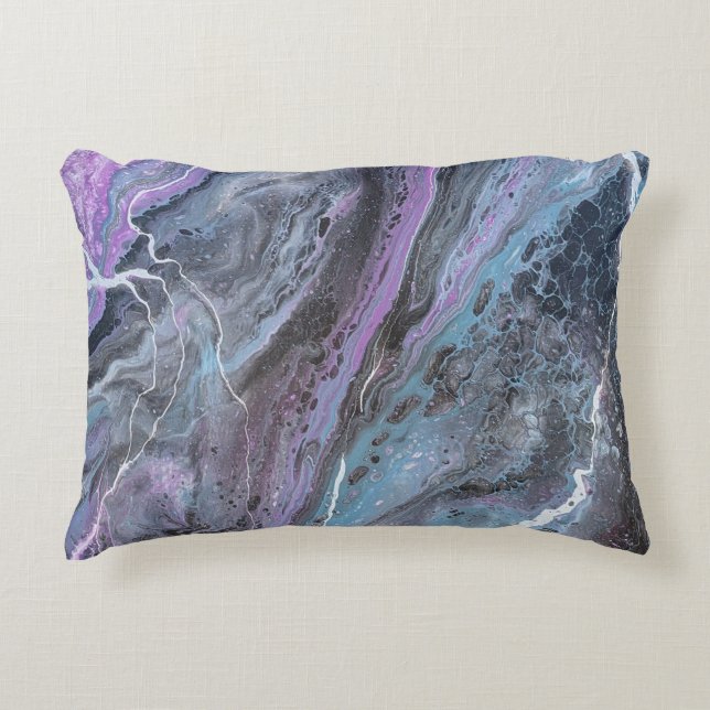Abstract Purple & Teal Flow Accent Pillow (Front)